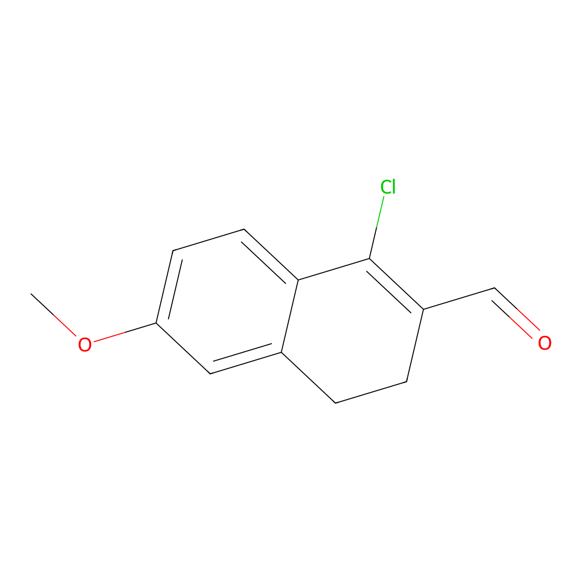 1-Chloro-6-methoxy-3,4-dihydronaphthalene-2-carbaldehyde molecular structure, CAS 72019-91-1