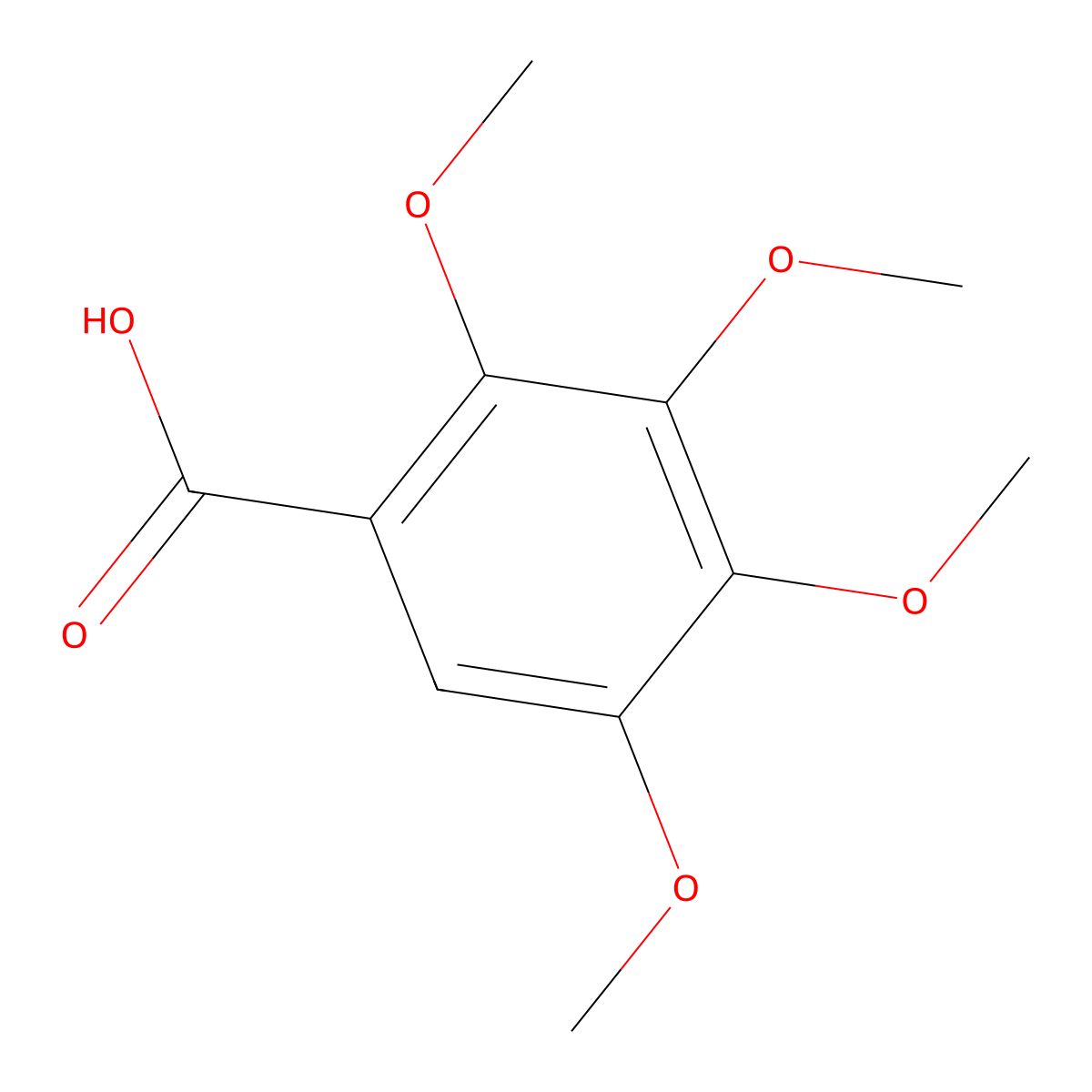 2,3,4,5-Tetramethoxybenzoic acid molecular structure, CAS 72023-44-0