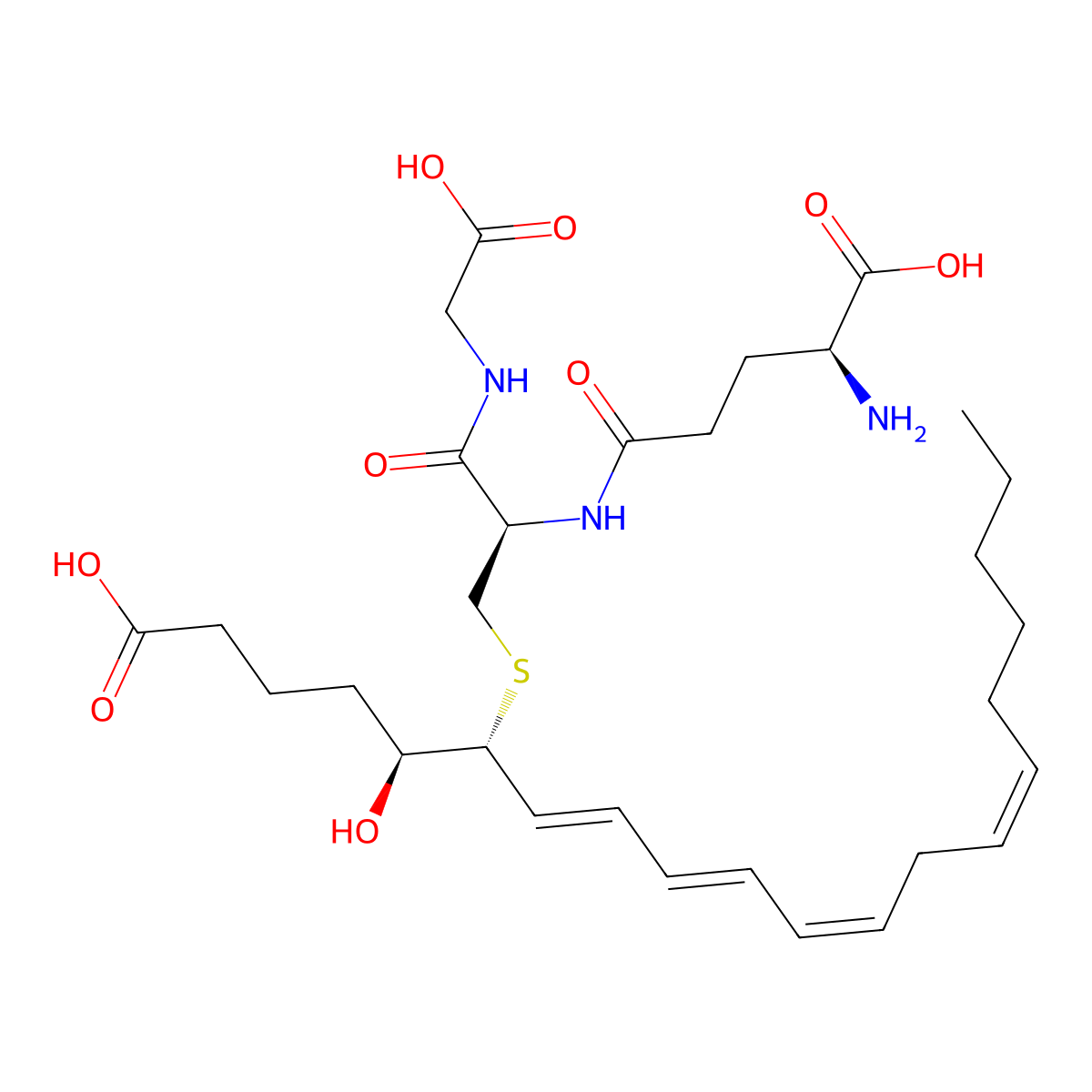 Leukotriene C4 molecular structure, CAS 72025-60-6