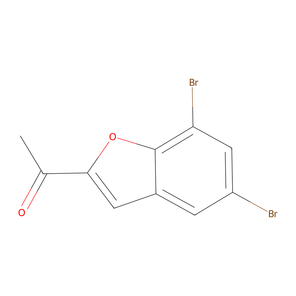 1-(5,7-Dibromo-1-benzofuran-2-yl)-1-ethanone molecular structure, CAS 7203-79-4