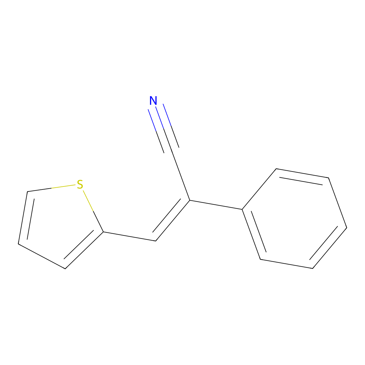2-Phenyl-3-(2-thienyl)acrylonitrile molecular structure, CAS 72030-16-1