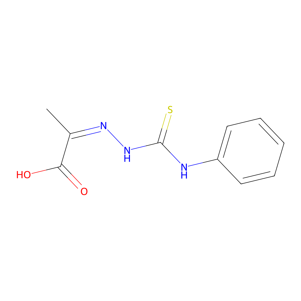 2-[2-(Phenylcarbamothioyl)hydrazinylidene]propanoic acid molecular structure, CAS 72032-39-4