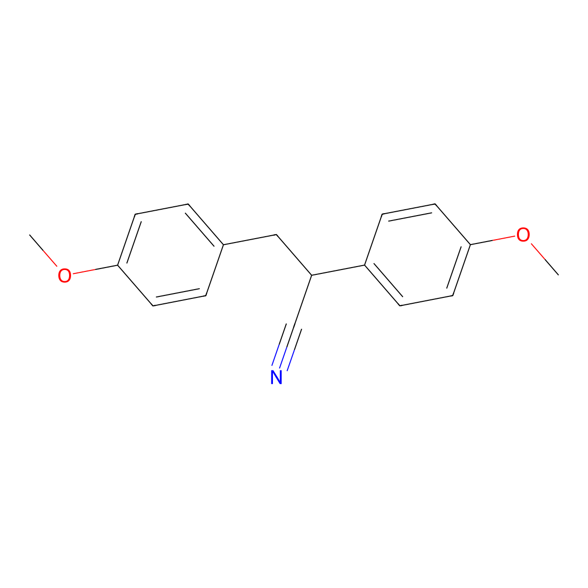 2,3-Bis(4-methoxyphenyl)propanenitrile molecular structure, CAS 72035-46-2