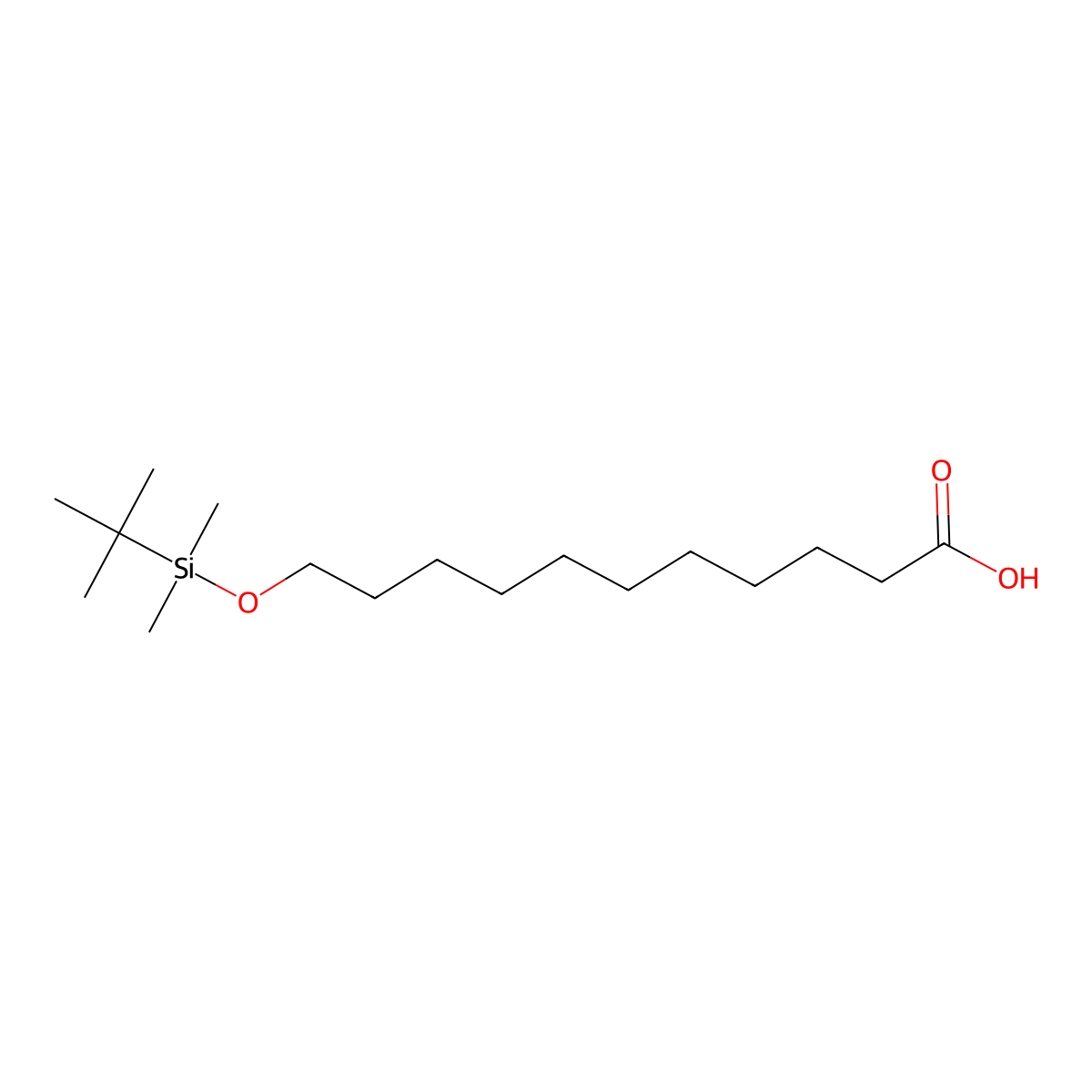 11-[(Tert-butyldimethylsilyl)oxy]undecanoic acid molecular structure, CAS 72037-31-1