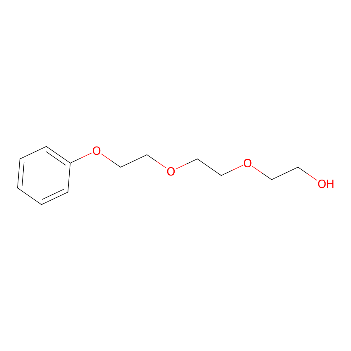 Triethylene glycol monophenyl ether molecular structure, CAS 7204-16-2