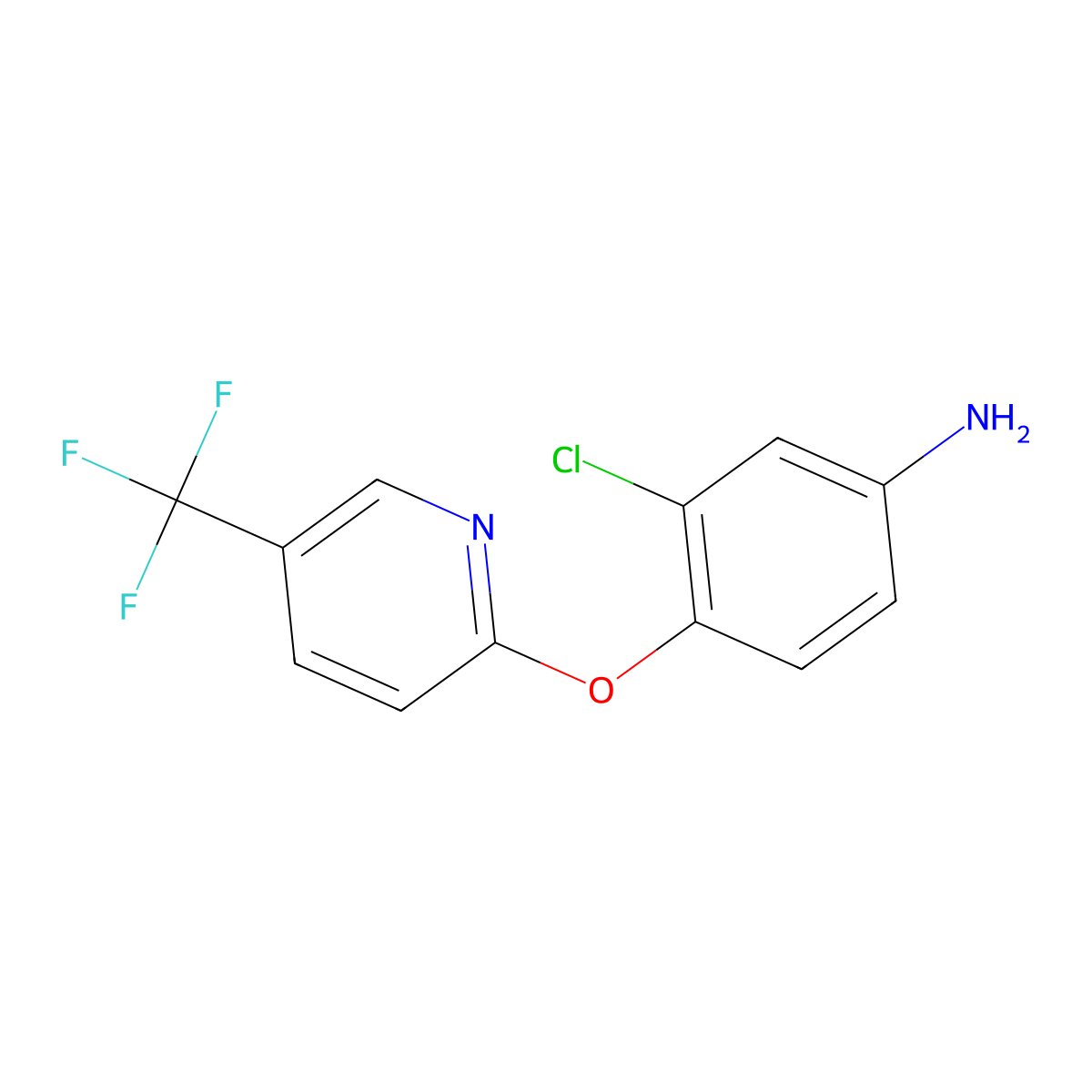 3-Chloro-4-{[5-(trifluoromethyl)pyridin-2-yl]oxy}aniline molecular structure, CAS 72045-93-3