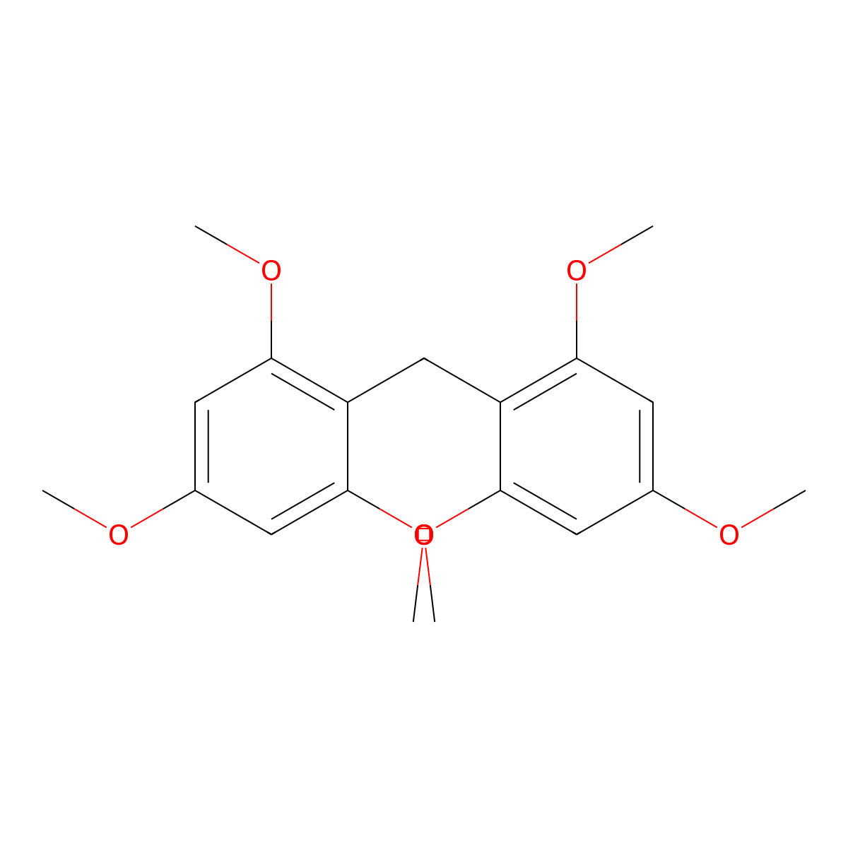 1,3,5-Trimethoxy-2-[(2,4,6-trimethoxyphenyl)methyl]benzene molecular structure, CAS 72046-73-2
