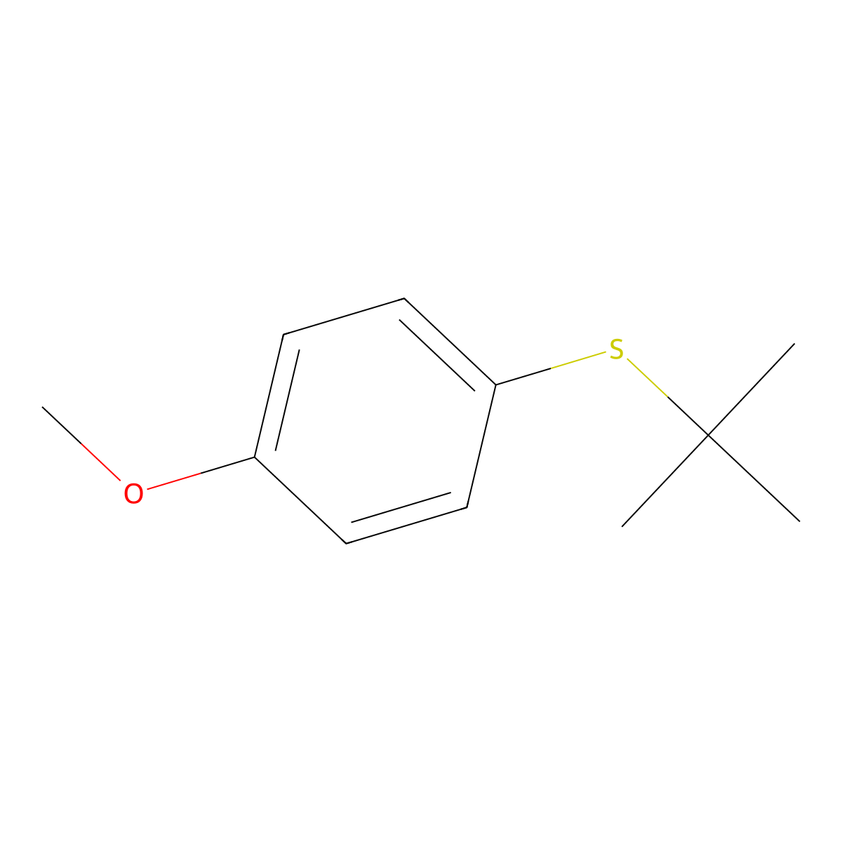1-(Tert-butylsulfanyl)-4-methoxybenzene molecular structure, CAS 7205-64-3