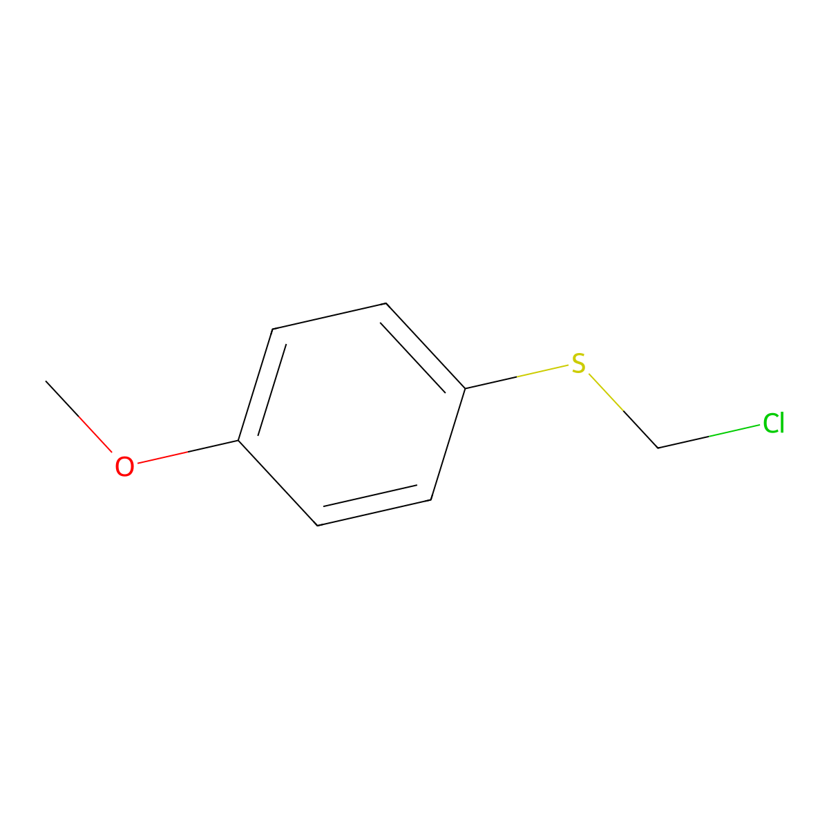 1-[(Chloromethyl)sulfanyl]-4-methoxybenzene molecular structure, CAS 7205-89-2