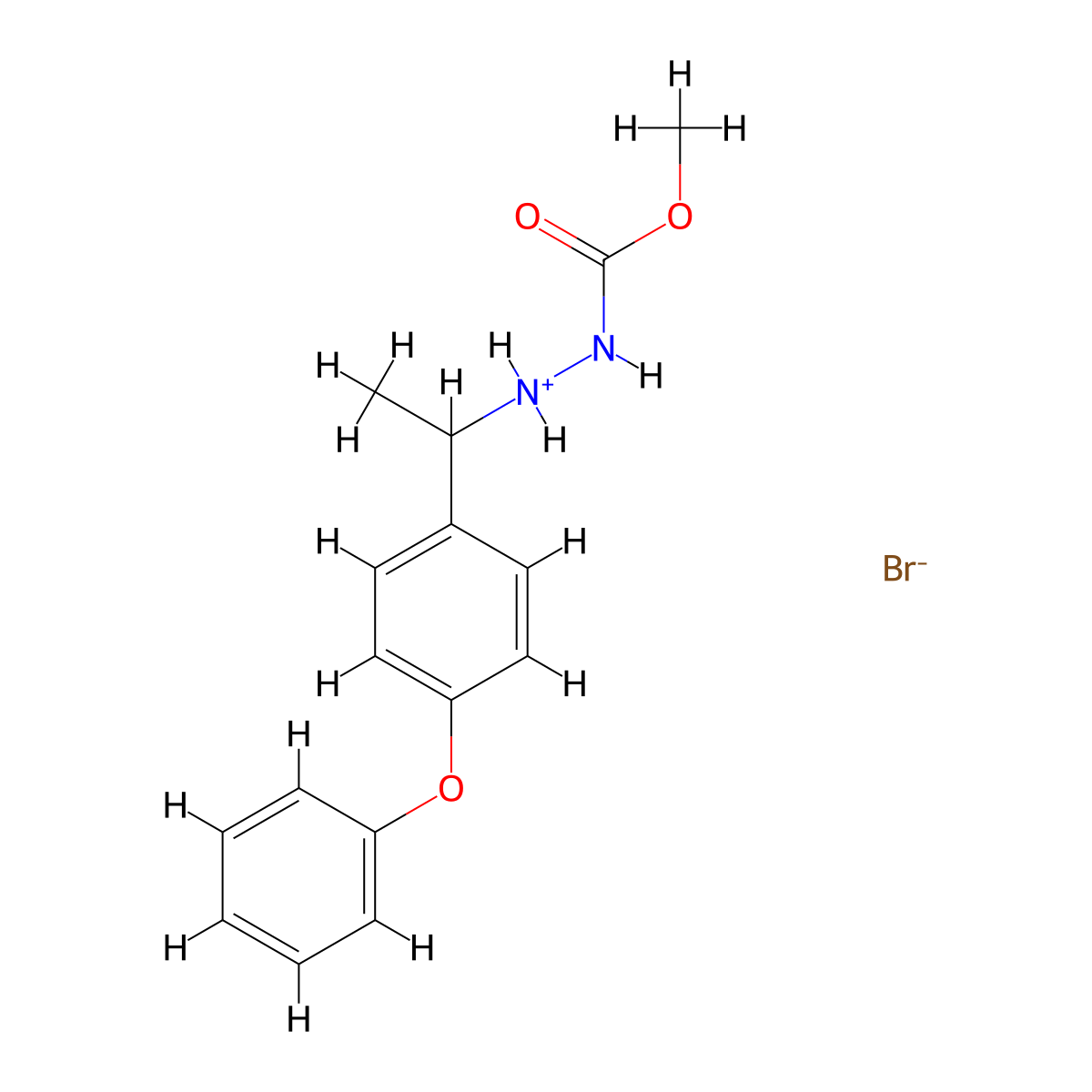 Carbazic acid, (alpha-methyl-p-phenoxybenzyl)-, methyl ester, hydrobromide molecular structure, CAS 72050-74-9