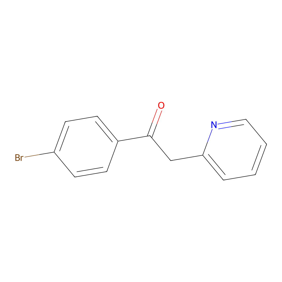 1-(4-Bromophenyl)-2-(pyridin-2-yl)ethan-1-one molecular structure, CAS 72053-00-0
