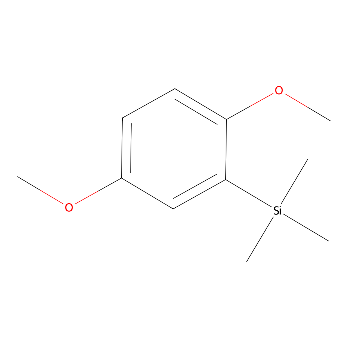 1-(Trimethylsilyl)-2,5-dimethoxybenzene molecular structure, CAS 72054-75-2
