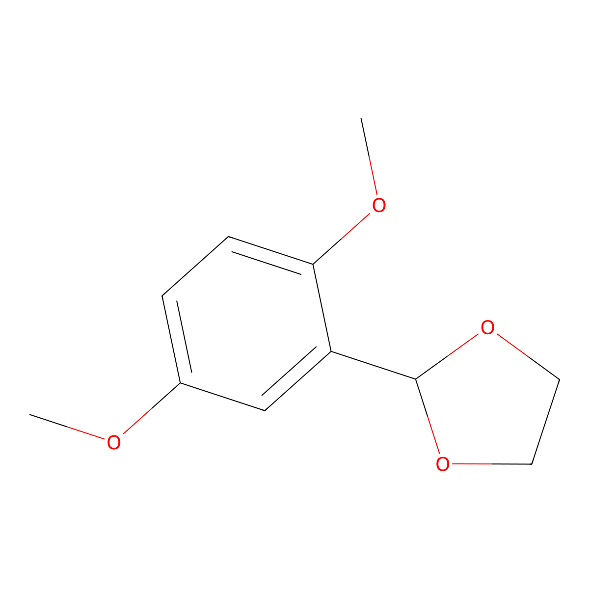 1,3-Dioxolane, 2-(2,5-dimethoxyphenyl)- molecular structure, CAS 72054-76-3