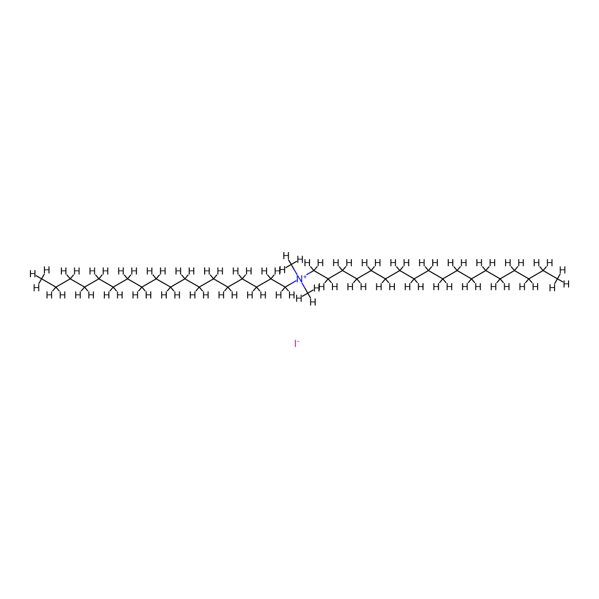 Dimethyldioctadecylammonium Iodide molecular structure, CAS 7206-39-5