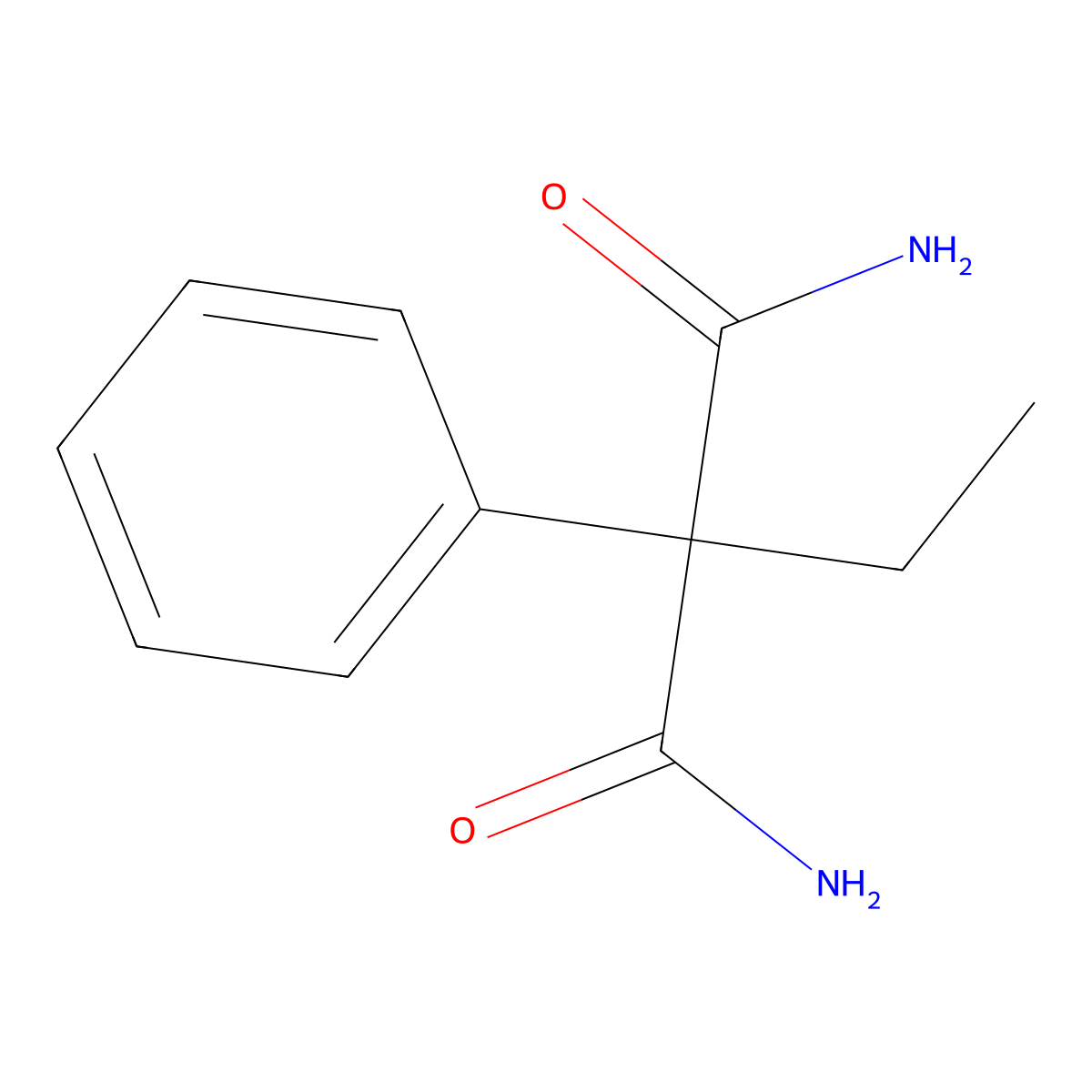 Phenylethylmalonamide molecular structure, CAS 7206-76-0
