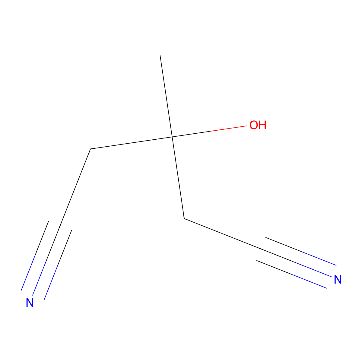 3-Hydroxy-3-methylpentanedinitrile molecular structure, CAS 72060-94-7