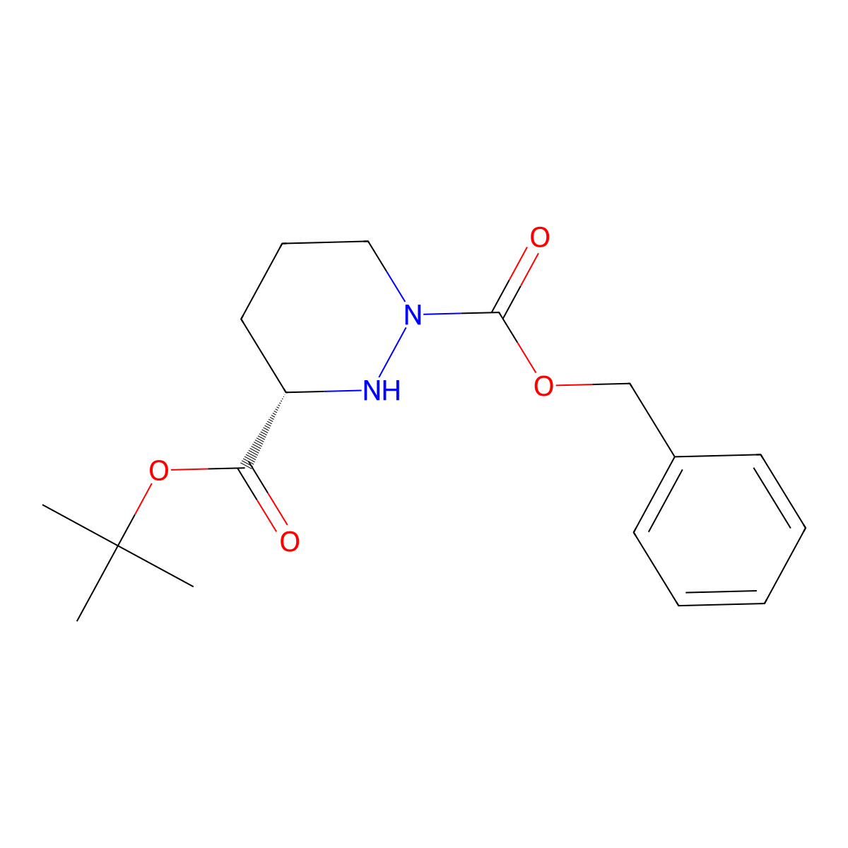 (S)-1-Benzyl 3-tert-butyl tetrahydropyridazine-1,3(2H)-dicarboxylate molecular structure, CAS 72064-51-8