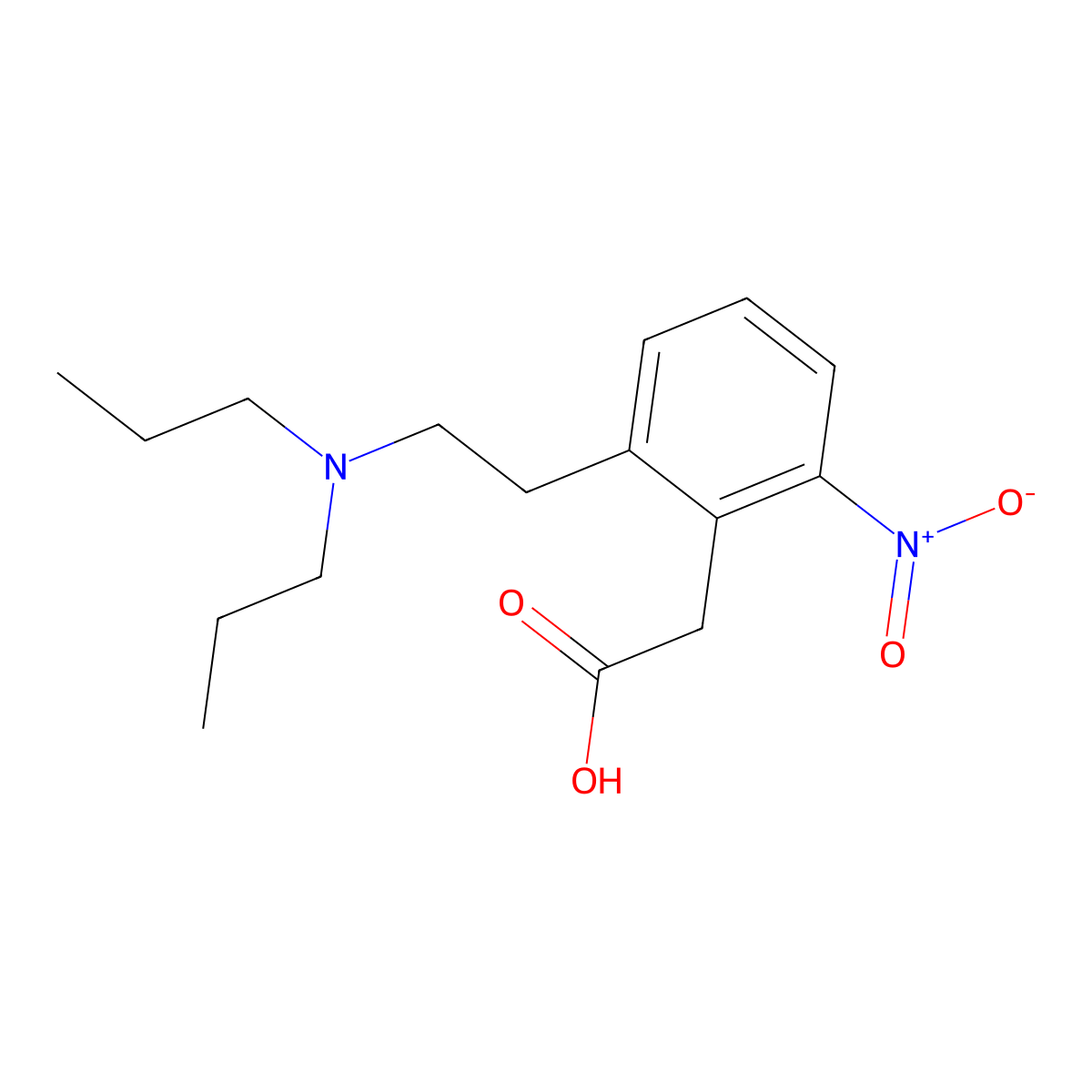 2-[2-(Dipropylamino)ethyl]-6-nitrobenzeneacetic acid molecular structure, CAS 720656-64-4