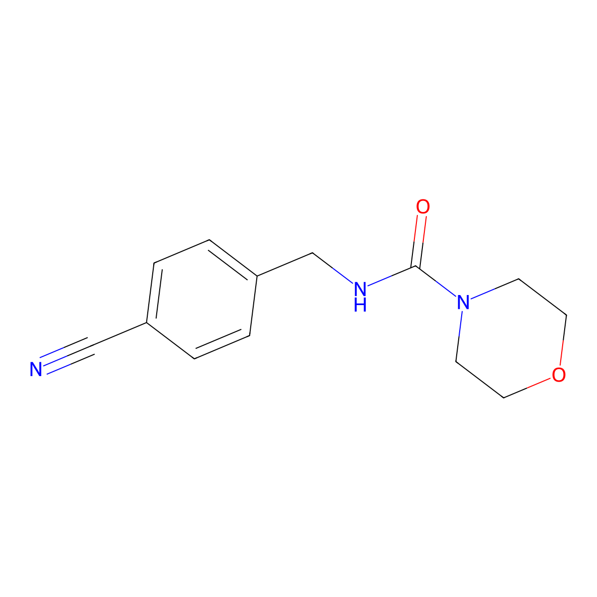 N-[(4-cyanophenyl)methyl]morpholine-4-carboxamide molecular structure, CAS 720663-80-9