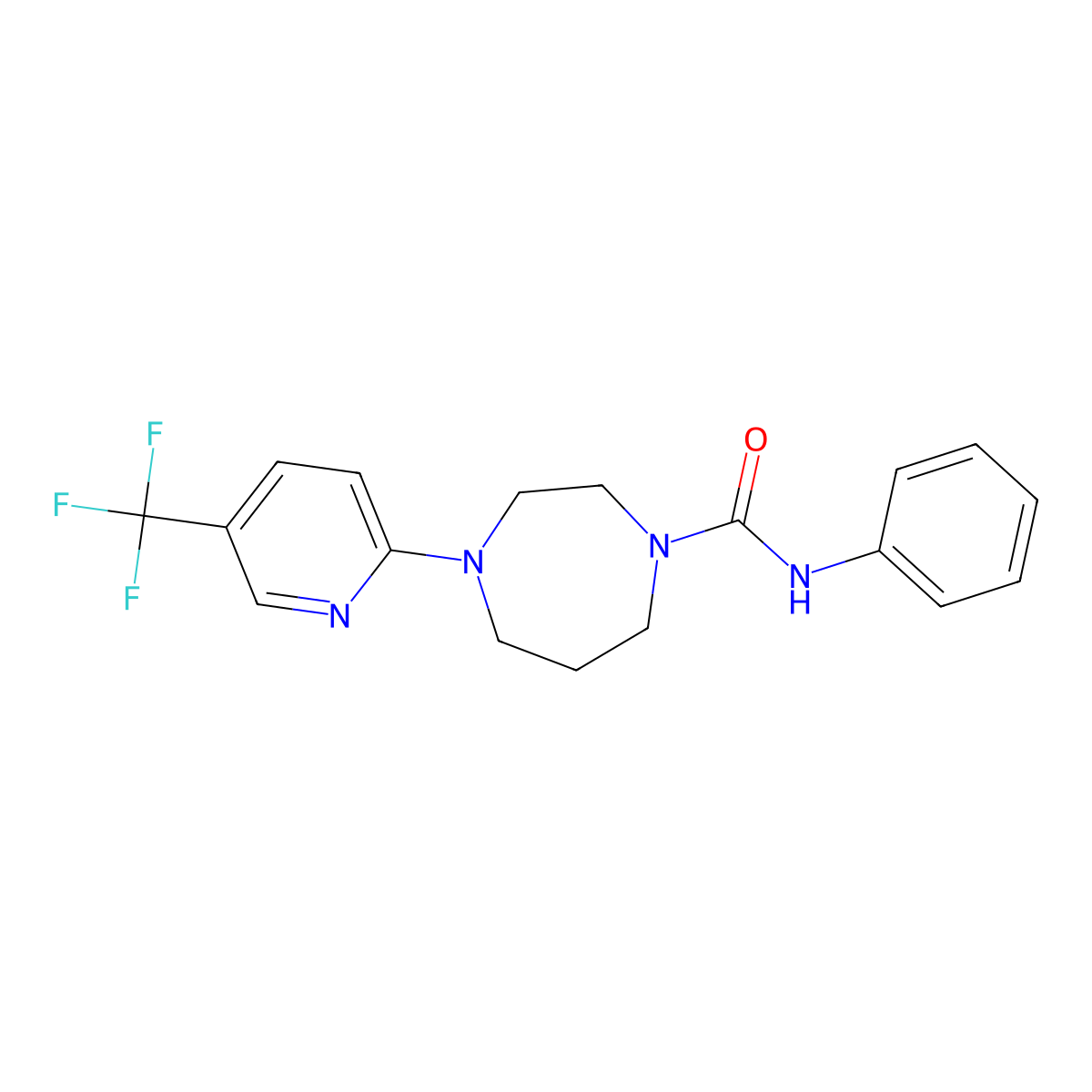 N-phenyl-4-[5-(trifluoromethyl)pyridin-2-yl]-1,4-diazepane-1-carboxamide molecular structure, CAS 720664-10-8