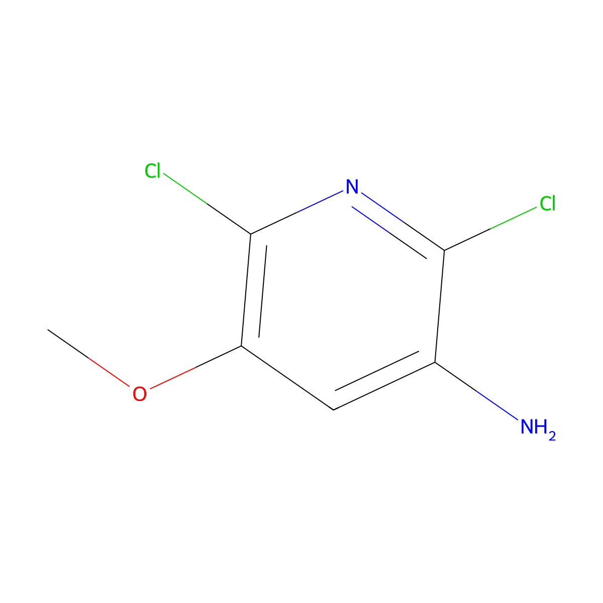 2,6-Dichloro-5-methoxypyridin-3-amine molecular structure, CAS 720666-44-4