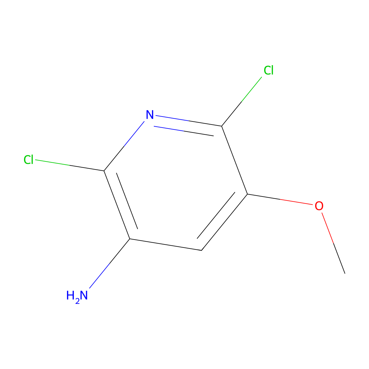 2,6-Dichloro-5-methoxypyridin-3-amine molecular structure, CAS 720666-44-4