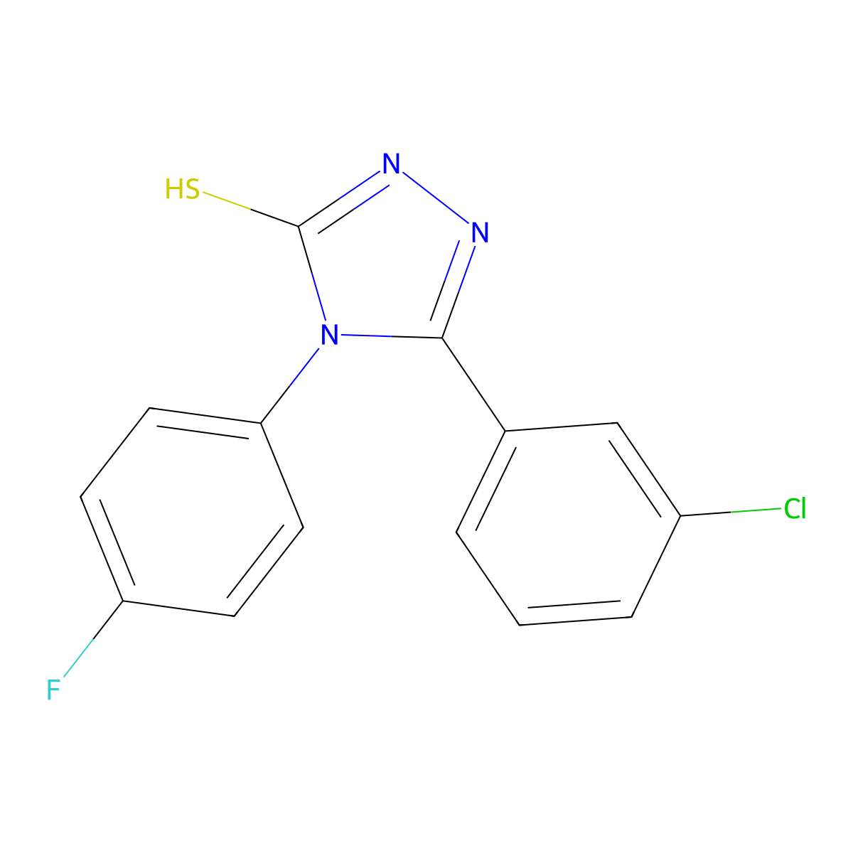 5-(3-Chlorophenyl)-4-(4-fluorophenyl)-4H-1,2,4-triazole-3-thiol molecular structure, CAS 720667-75-4