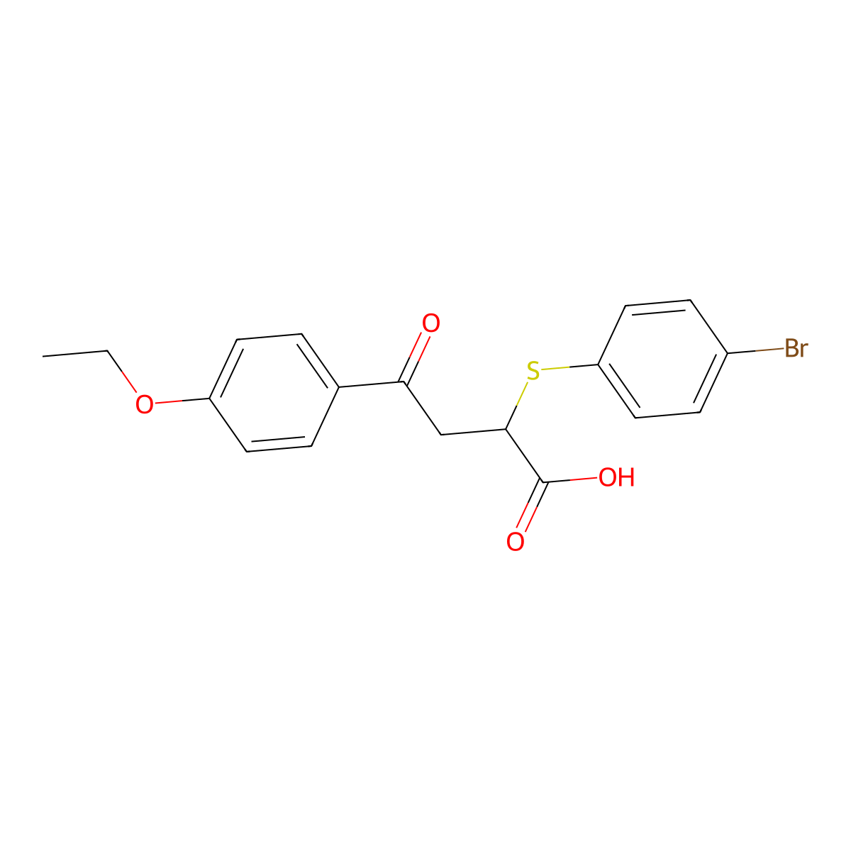 2-[(4-Bromophenyl)sulfanyl]-4-(4-ethoxyphenyl)-4-oxobutanoic acid molecular structure, CAS 720667-76-5