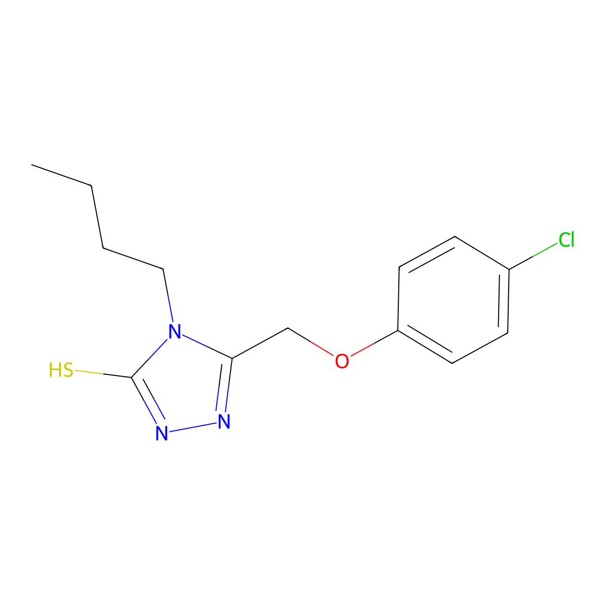 4-Butyl-5-[(4-chlorophenoxy)methyl]-4H-1,2,4-triazole-3-thiol molecular structure, CAS 720667-80-1