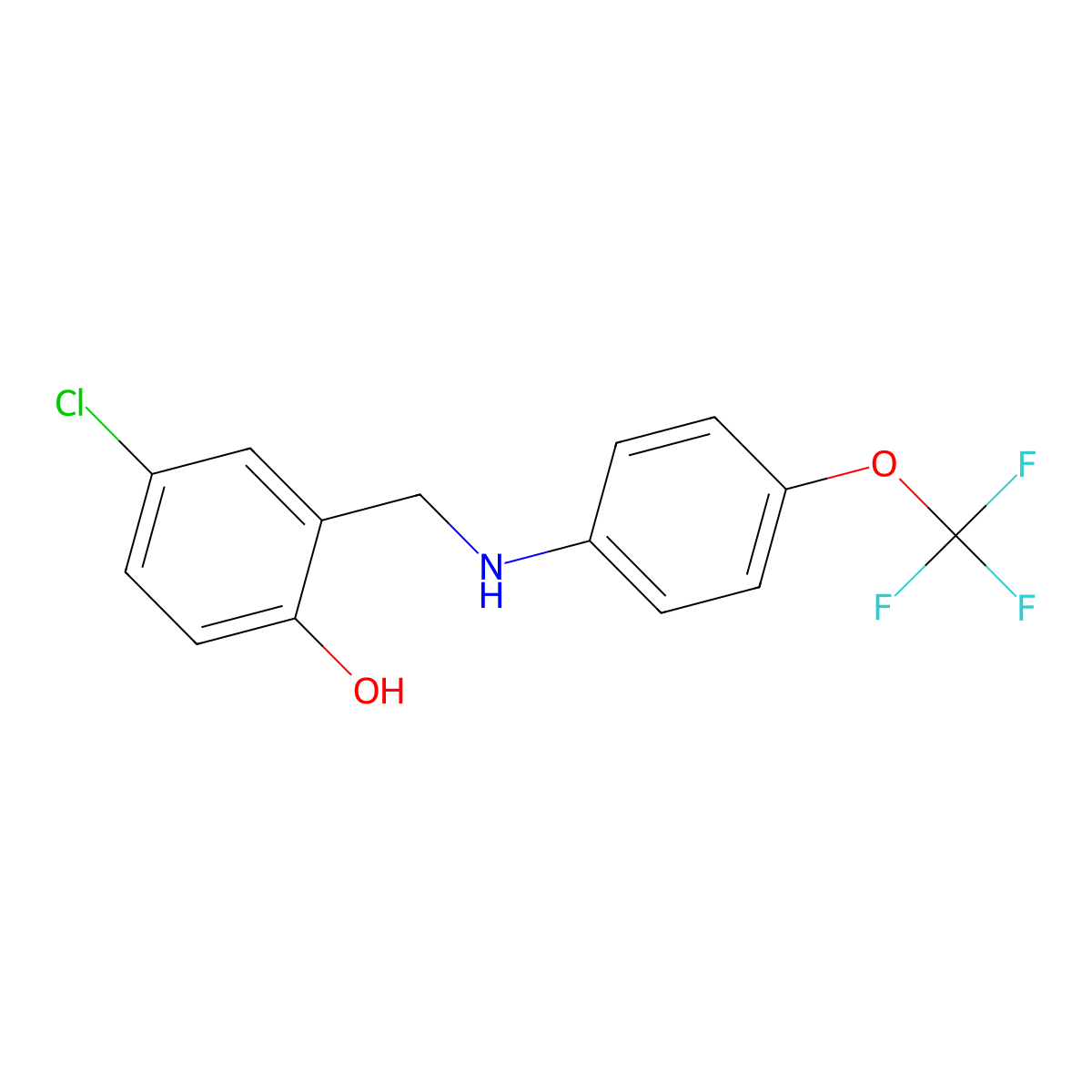 4-Chloro-2-{[4-(trifluoromethoxy)anilino]methyl}benzenol molecular structure, CAS 720667-84-5