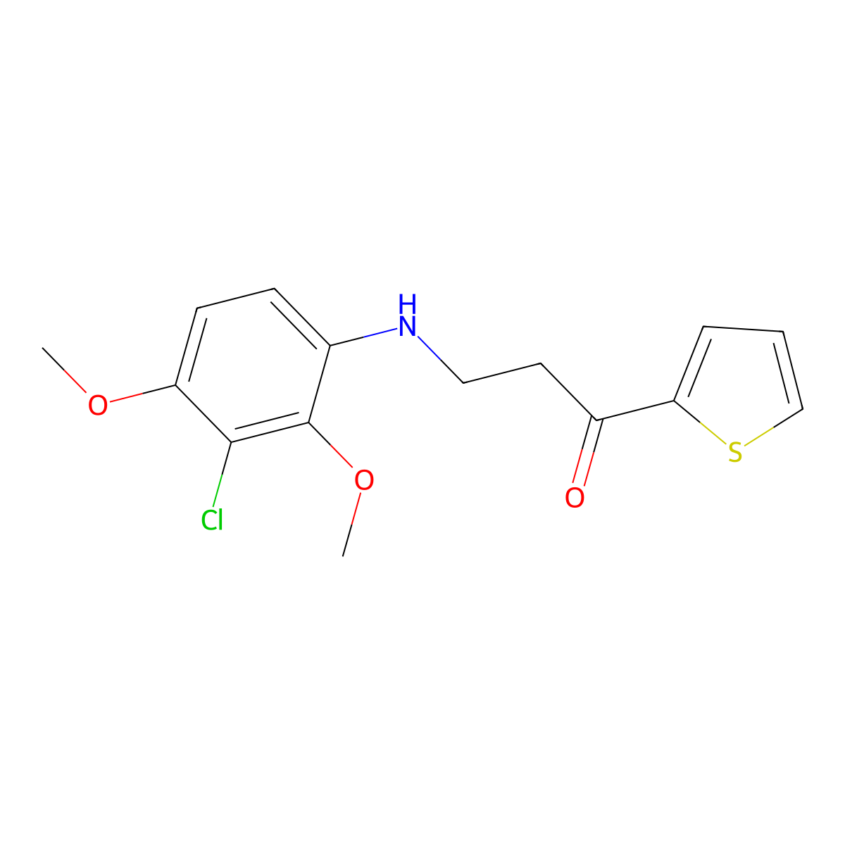 3-[(3-Chloro-2,4-dimethoxyphenyl)amino]-1-(2-thienyl)-1-propanone molecular structure, CAS 720667-85-6