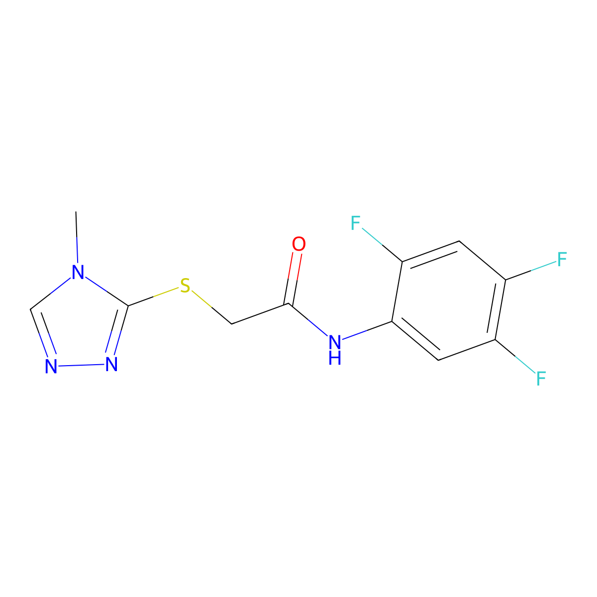 2-[(4-methyl-4H-1,2,4-triazol-3-yl)sulfanyl]-N-(2,4,5-trifluorophenyl)acetamide molecular structure, CAS 720667-88-9