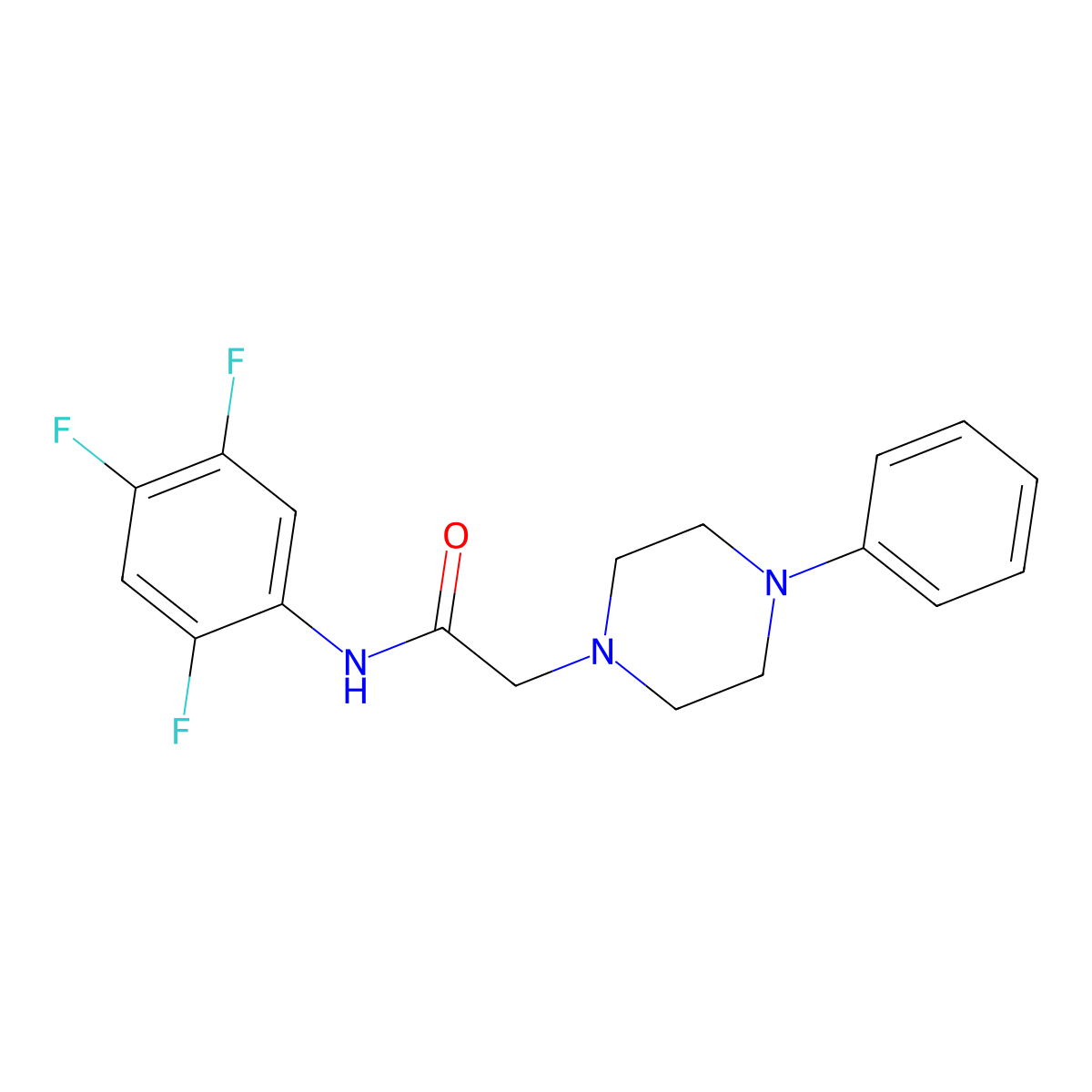 2-(4-phenylpiperazin-1-yl)-N-(2,4,5-trifluorophenyl)acetamide molecular structure, CAS 720667-91-4