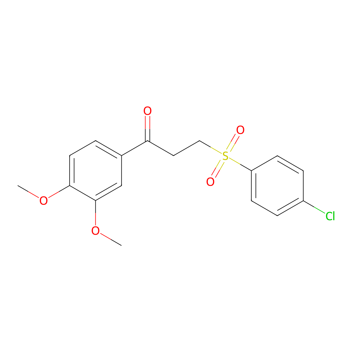 3-[(4-Chlorophenyl)sulfonyl]-1-(3,4-dimethoxyphenyl)-1-propanone molecular structure, CAS 720667-92-5