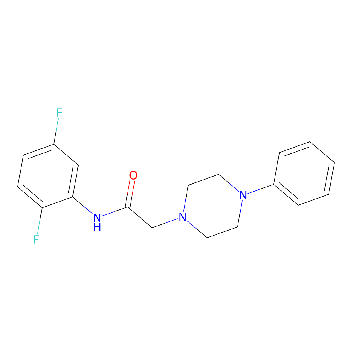 N-(2,5-difluorophenyl)-2-(4-phenylpiperazin-1-yl)acetamide molecular structure, CAS 720667-93-6