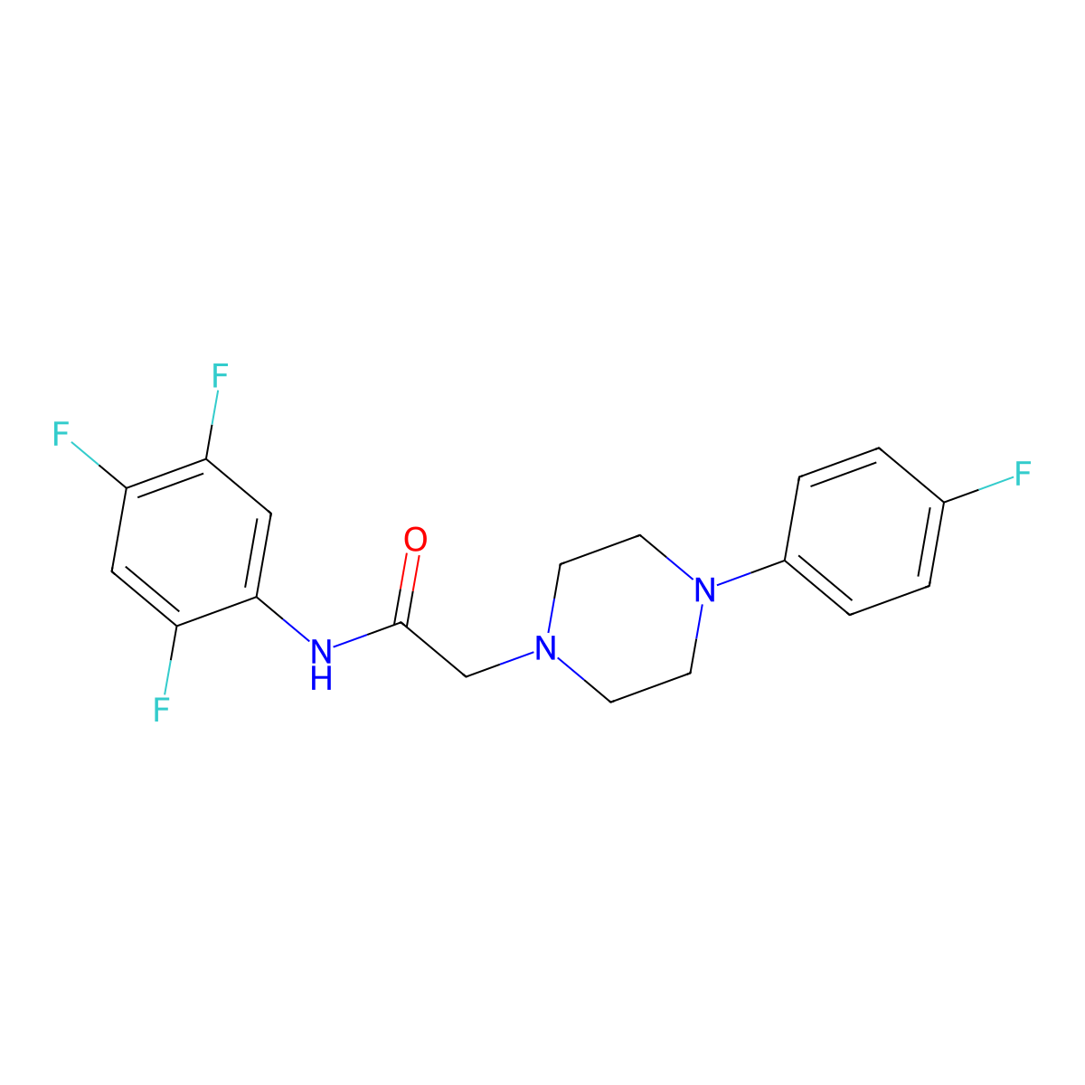 2-[4-(4-fluorophenyl)piperazin-1-yl]-N-(2,4,5-trifluorophenyl)acetamide molecular structure, CAS 720667-95-8