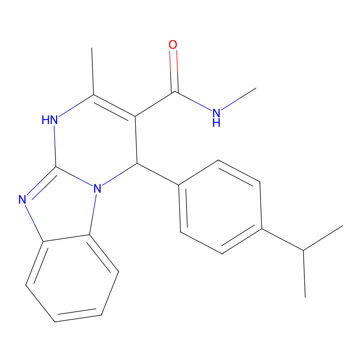 4-(4-isopropylphenyl)-N,2-dimethyl-1,4-dihydropyrimido[1,2-a]benzimidazole-3-carboxamide molecular structure, CAS 720668-02-0