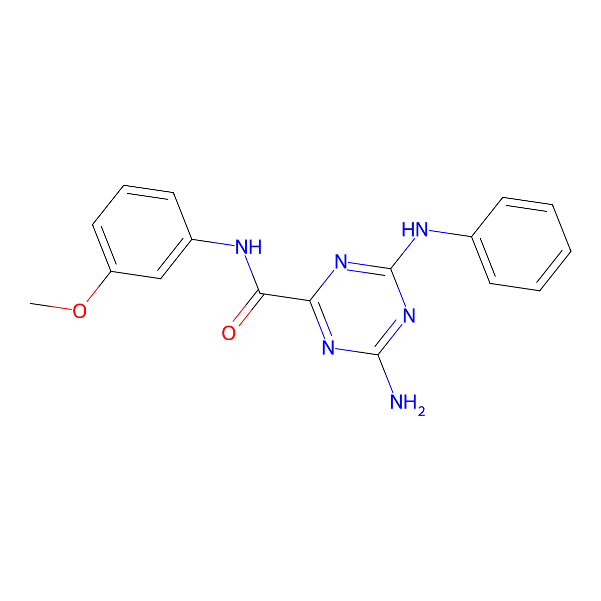 4-amino-6-anilino-N-(3-methoxyphenyl)-1,3,5-triazine-2-carboxamide molecular structure, CAS 720668-06-4