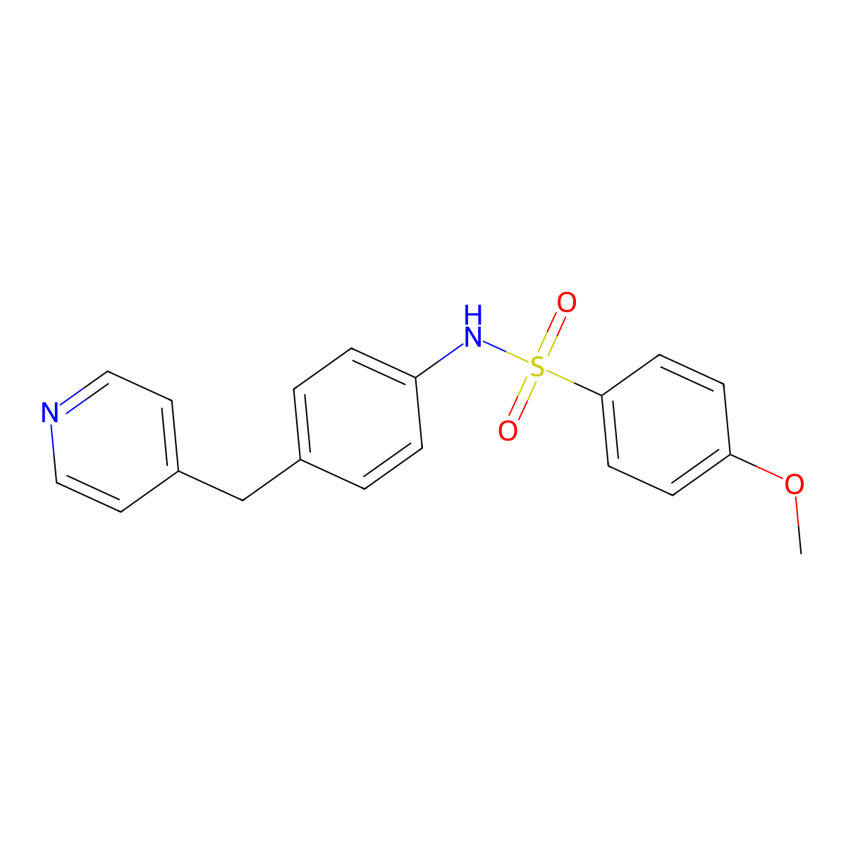 4-methoxy-N-[4-(pyridin-4-ylmethyl)phenyl]benzenesulfonamide molecular structure, CAS 720668-18-8