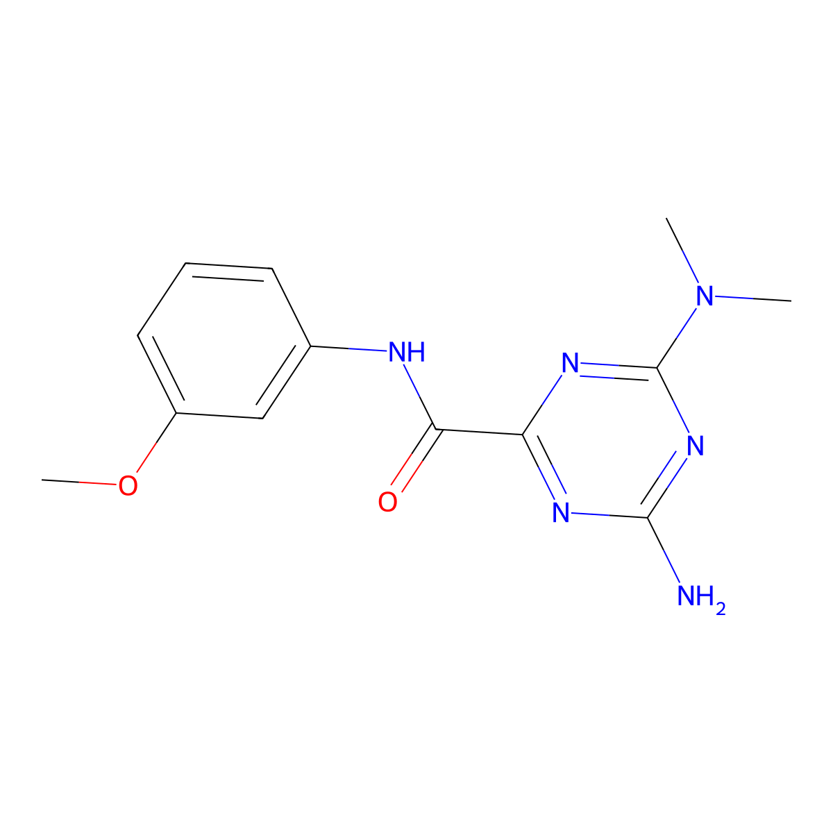 4-amino-6-(dimethylamino)-N-(3-methoxyphenyl)-1,3,5-triazine-2-carboxamide molecular structure, CAS 720668-20-2