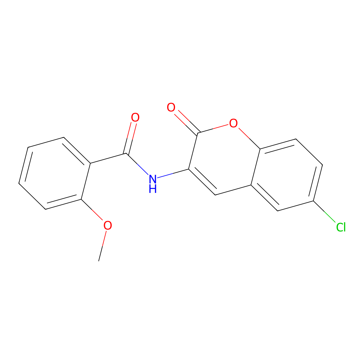 N-(6-chloro-2-oxochromen-3-yl)-2-methoxybenzamide molecular structure, CAS 720668-94-0