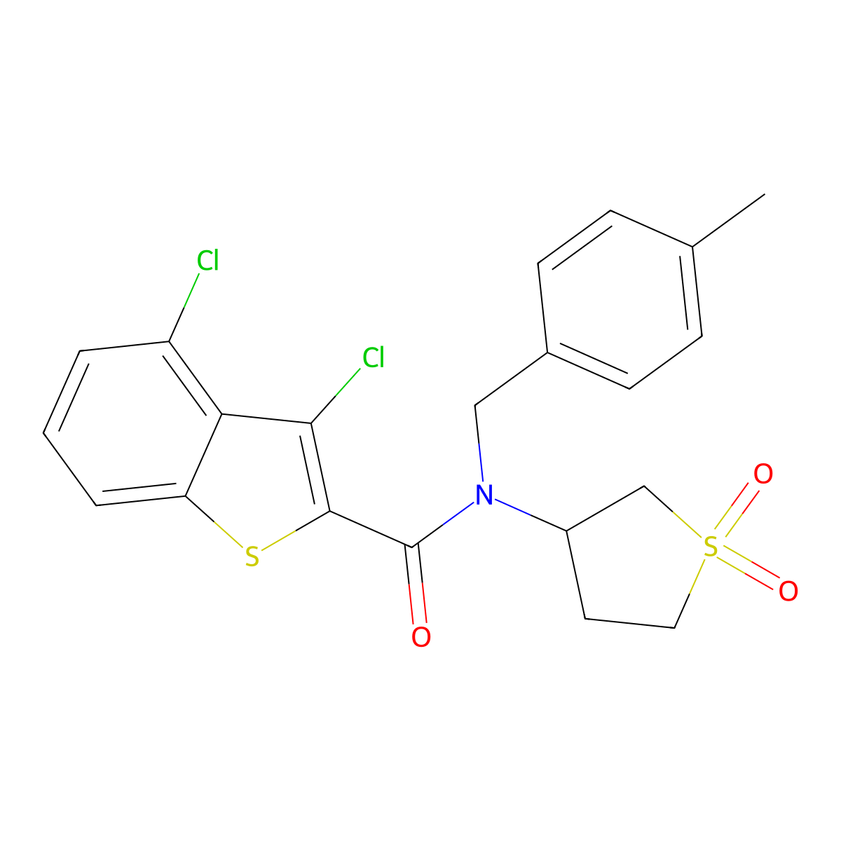 3,4-dichloro-N-(1,1-dioxidotetrahydro-3-thienyl)-N-(4-methylbenzyl)-1-benzothiophene-2-carboxamide molecular structure, CAS 720669-66-9
