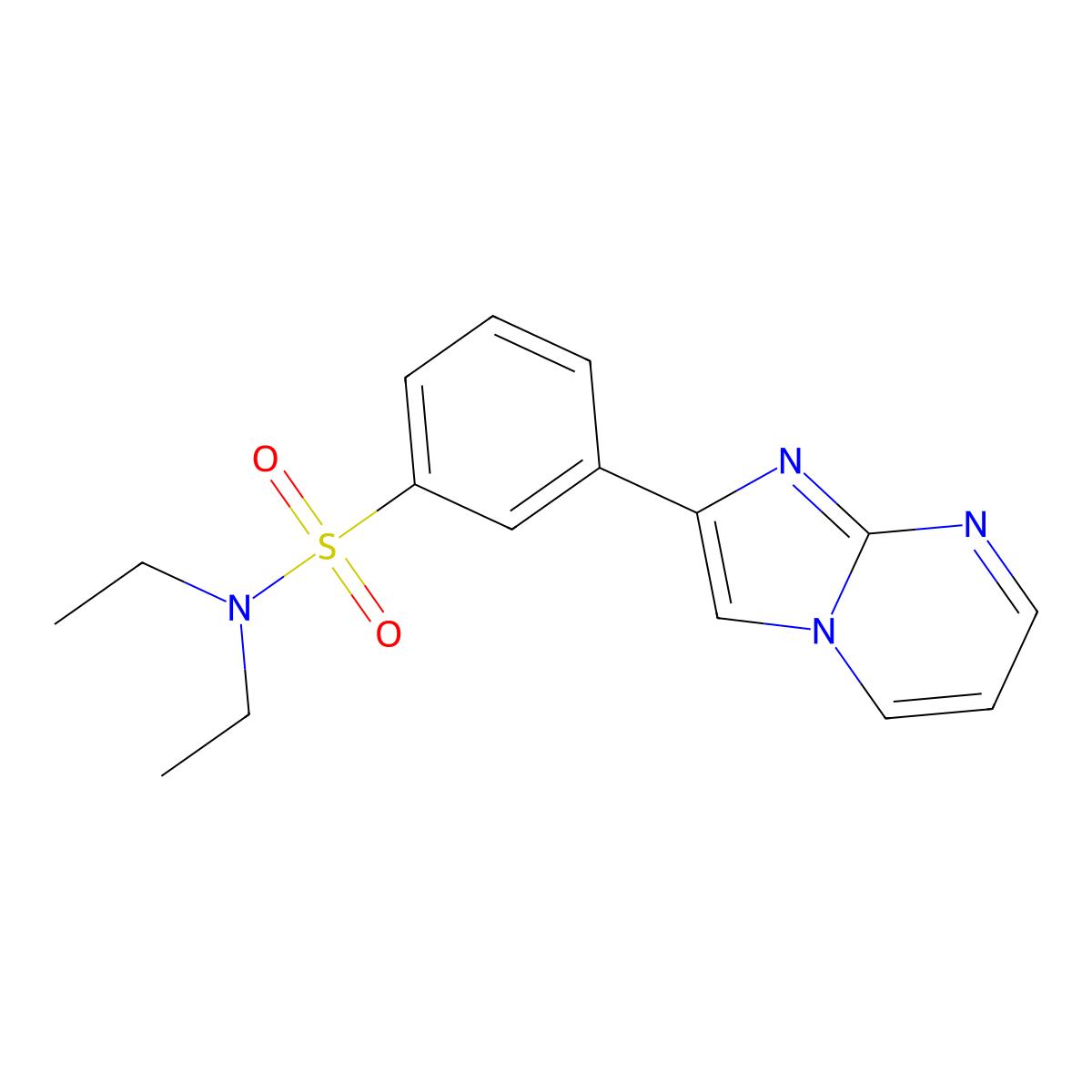 N,N-diethyl-3-imidazo[1,2-a]pyrimidin-2-ylbenzenesulfonamide molecular structure, CAS 720671-03-4