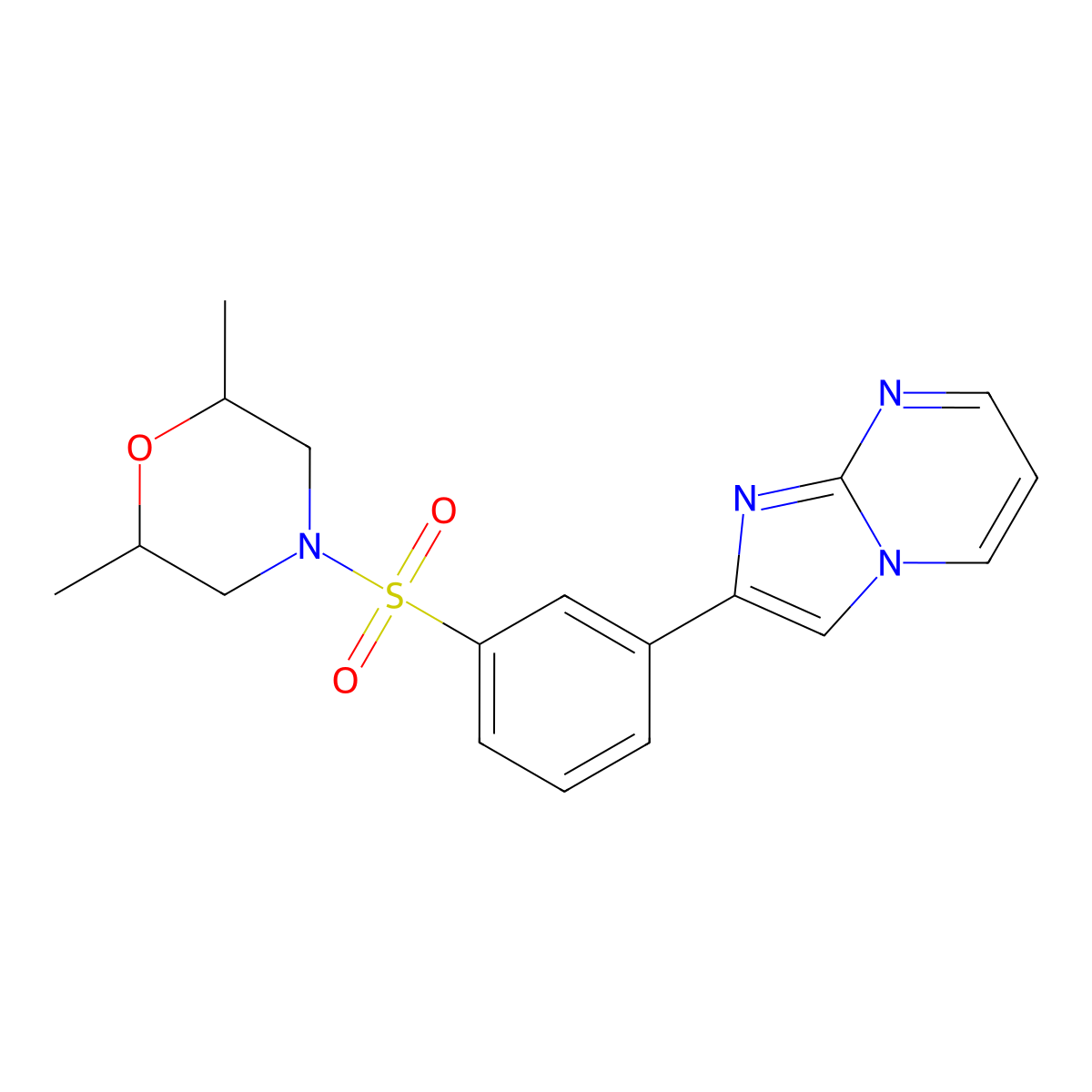 2-{3-[(2,6-Dimethyl-4-morpholinyl)sulfonyl]phenyl}imidazo[1,2-a]pyrimidine molecular structure, CAS 720671-07-8