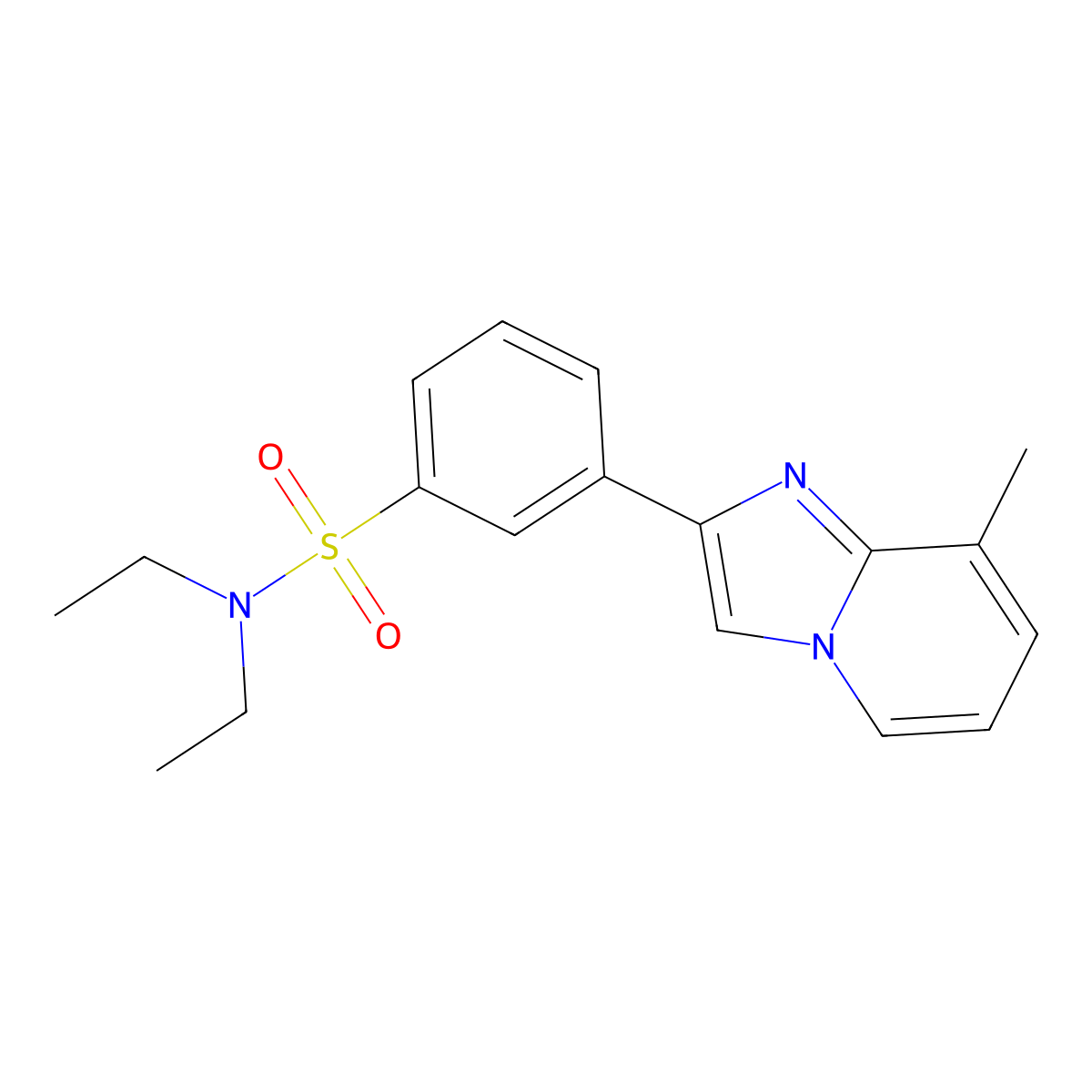 N,N-diethyl-3-(8-methylimidazo[1,2-a]pyridin-2-yl)benzenesulfonamide molecular structure, CAS 720671-11-4