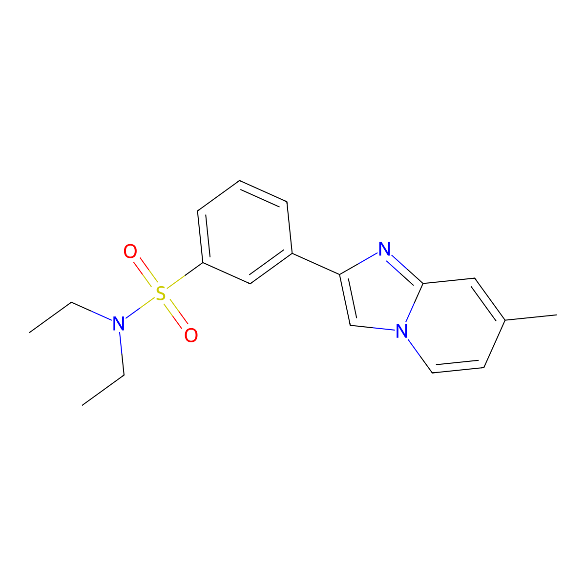 N,N-diethyl-3-(7-methylimidazo[1,2-a]pyridin-2-yl)benzenesulfonamide molecular structure, CAS 720671-15-8