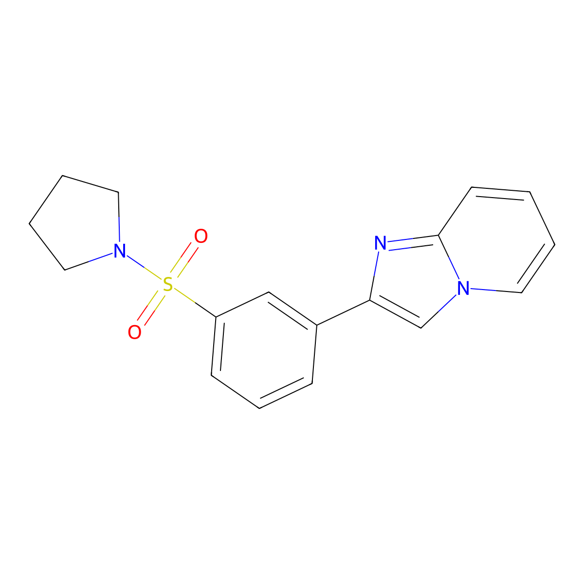 2-[3-(Pyrrolidin-1-ylsulfonyl)phenyl]imidazo[1,2-a]pyridine molecular structure, CAS 720671-19-2