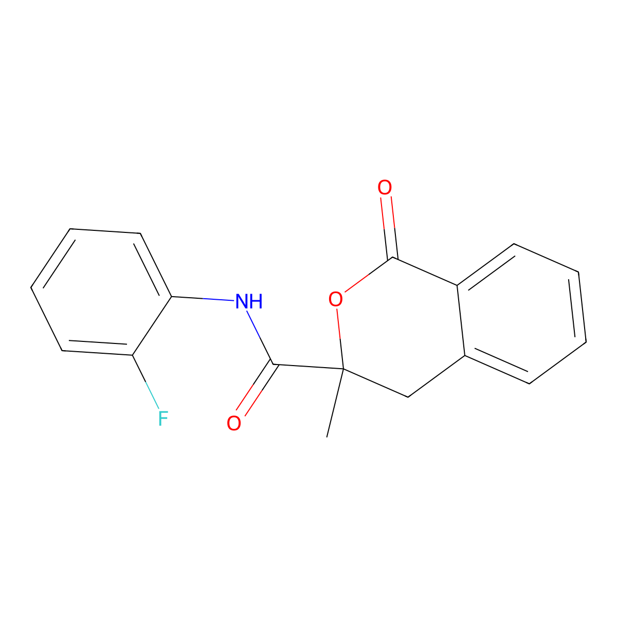 N-(2-fluorophenyl)-3-methyl-1-oxo-4H-isochromene-3-carboxamide molecular structure, CAS 720671-66-9