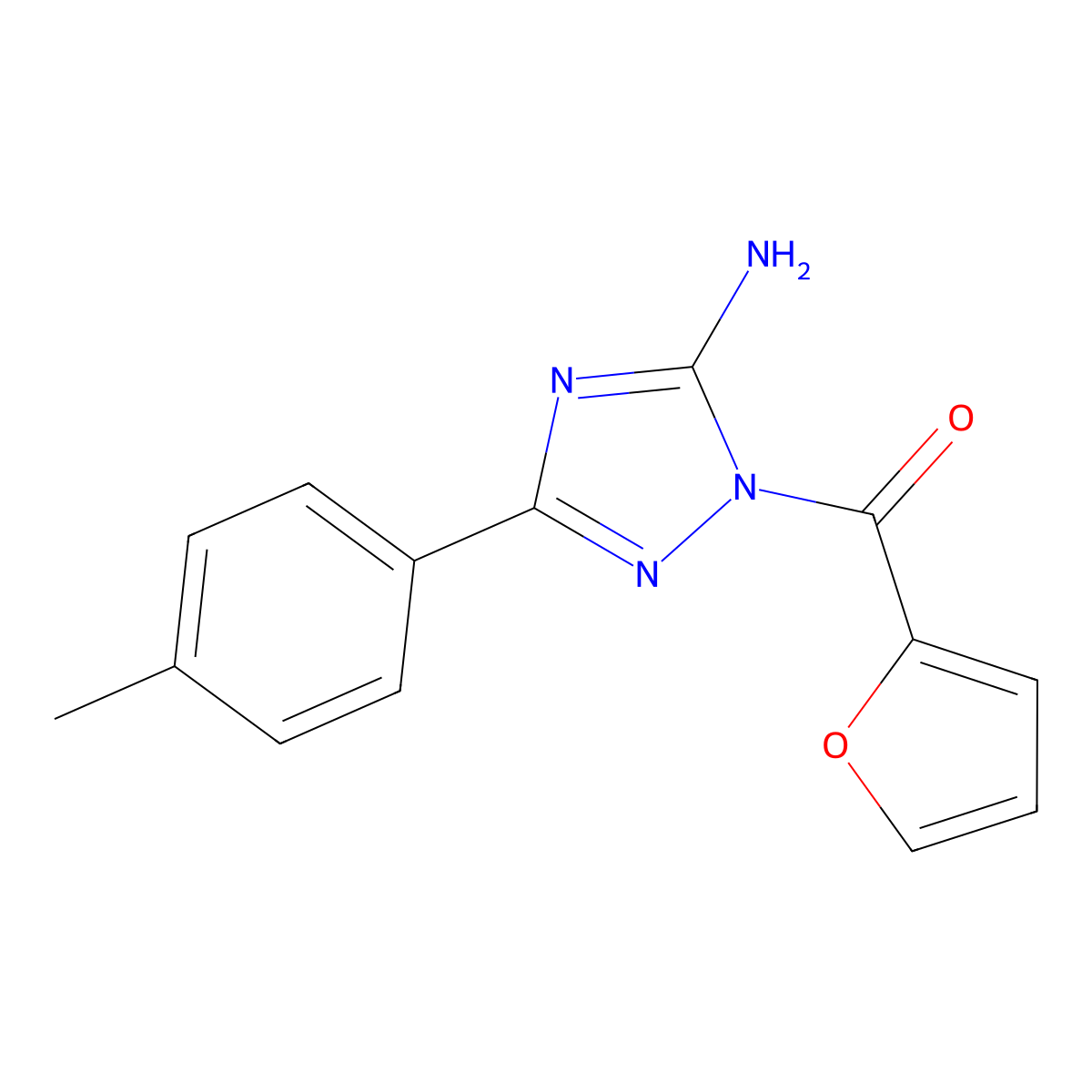 1-(2-furoyl)-3-(4-methylphenyl)-1H-1,2,4-triazol-5-ylamine molecular structure, CAS 720672-32-2