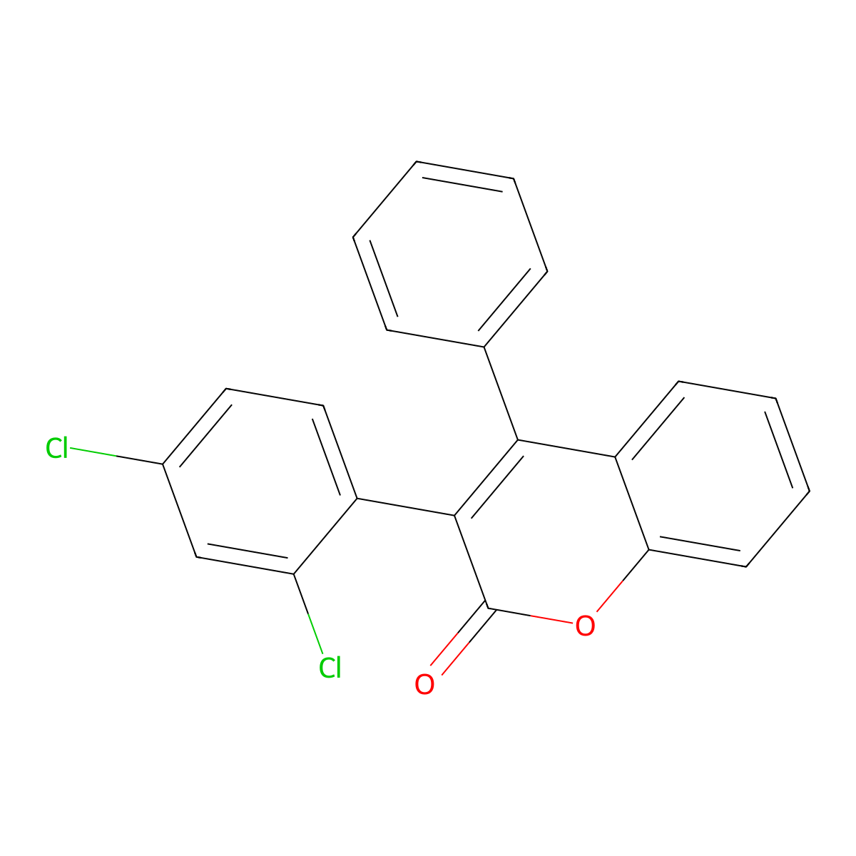 3(2',4'-Dichlorophenyl)-4-phenylcoumarin molecular structure, CAS 720673-29-0
